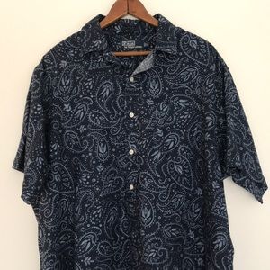 Polo Ralph Lauren Blue Paisley Linen Shirt